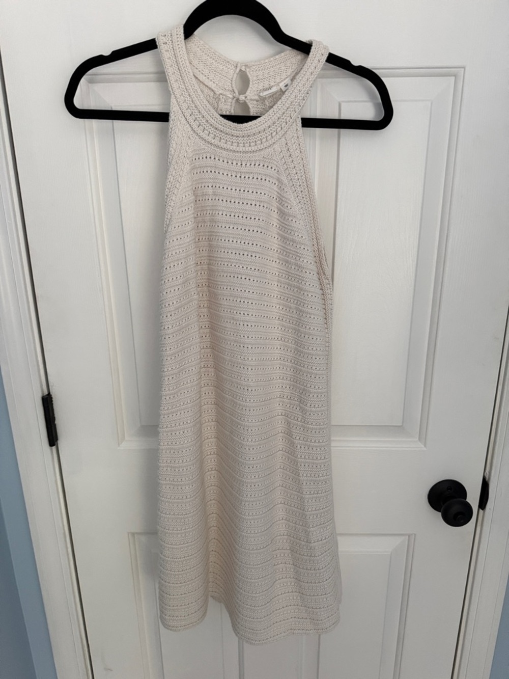 GAP Cream Crochet Halter A-Line Mini Dress